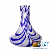 Колба для кальяна Hype Goose High Quality White Alebastr Blue (Белый Алебастр Синие Наплывы)